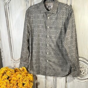 Joseph Abboud Modern Fit Men's Sage Gray/Green Patterned Long Sleeves Shirt